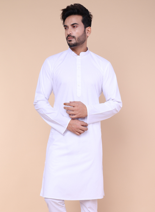 Men’s Classic White Kurta with Pajama