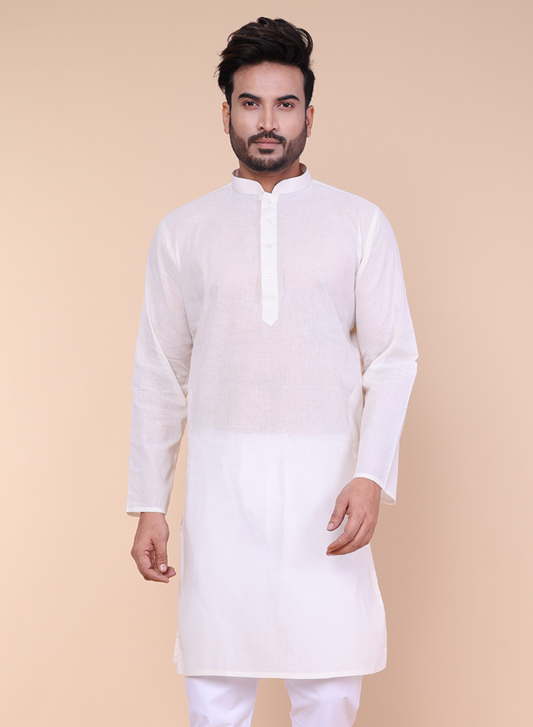 Men’s Creme Khadi Cotton Kurta