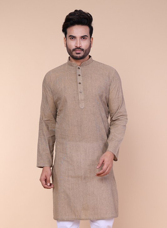 Men’s Grey Khadi Cotton Kurta