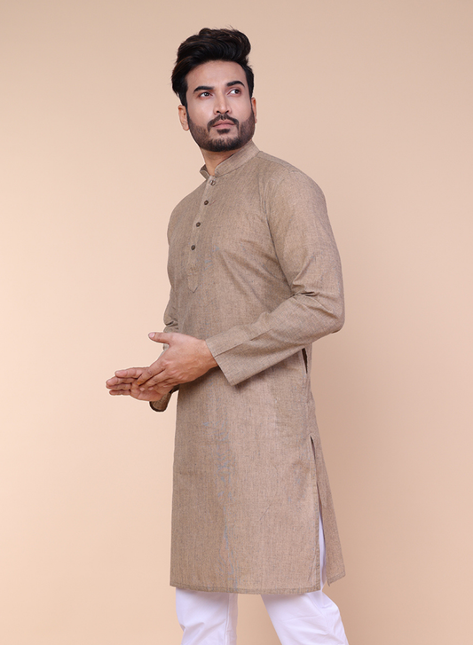 Men’s Grey Khadi Cotton Kurta