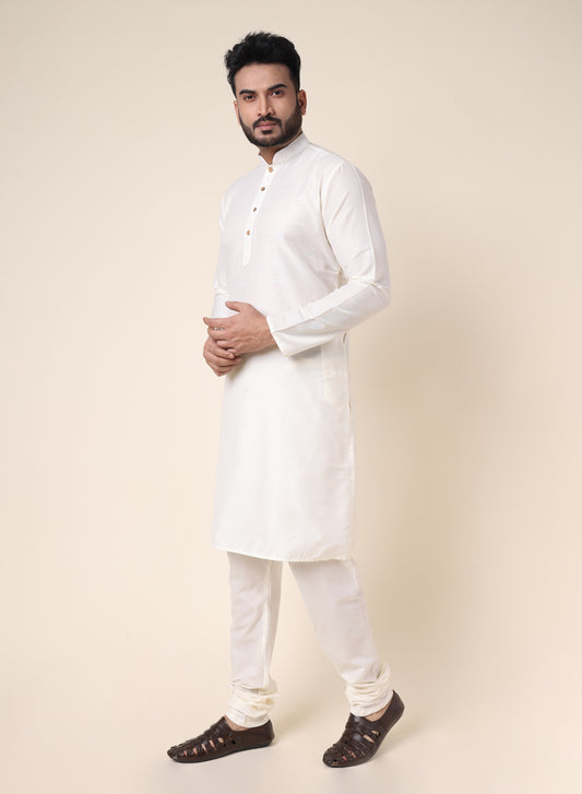 Men’s Cream Silk Kurta