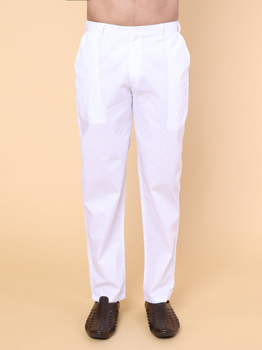 Men’s White Silk Pant