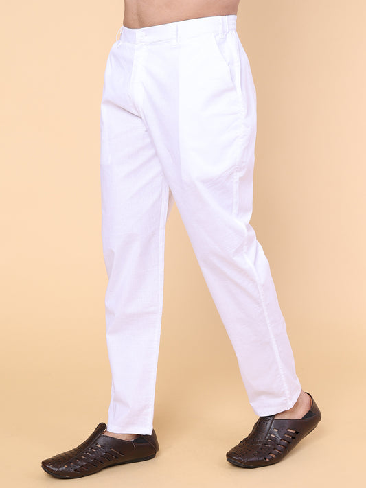 Men’s White Silk Pant