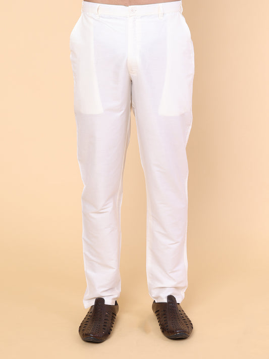 Men’s Cream Silk Pant