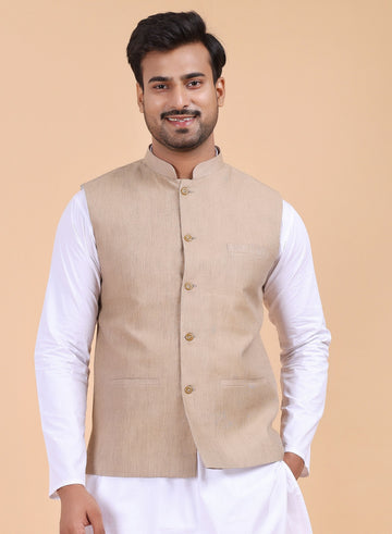 Men’s Grey Cotton Nehru Jacket