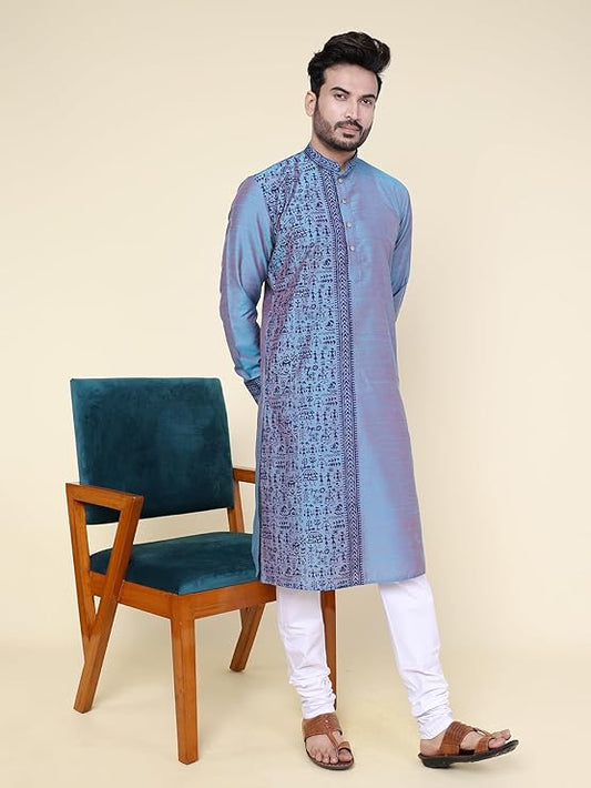 Aqua Artisan Hand Block Kurta