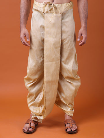 Men's Gold Silk Blend Dhoti