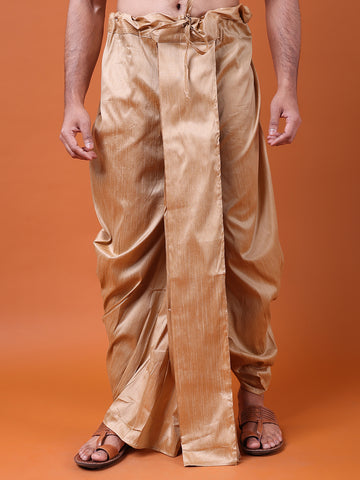 Men's Rose Gold Silk Blend Dhoti