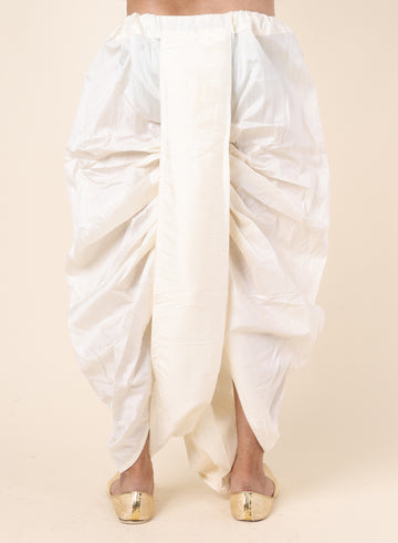 Men’s Cream Silk Blend Ready-to-Wear Dhoti