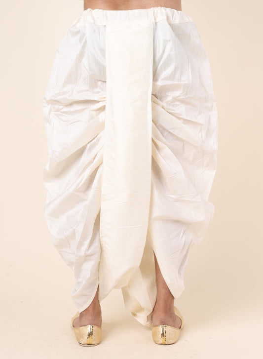 Men’s Cream Silk Blend Ready-to-Wear Dhoti
