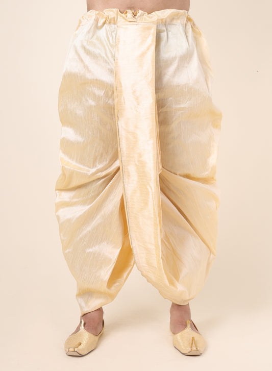 Men’s Gold Silk Blend Ready-to-Wear Dhoti