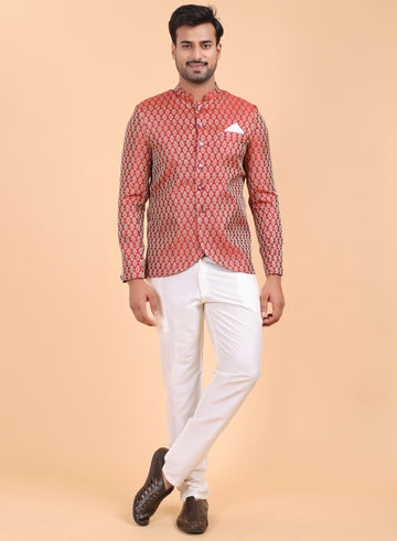 Men’s Maroon Silk Jodhpuri Suit