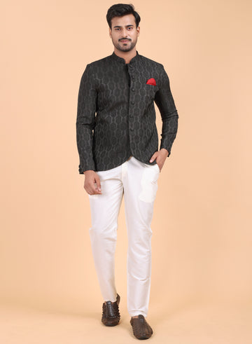 Men’s Black Silk Jodhpuri Suit