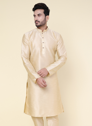 Men's Gold Silk Blend Kurta