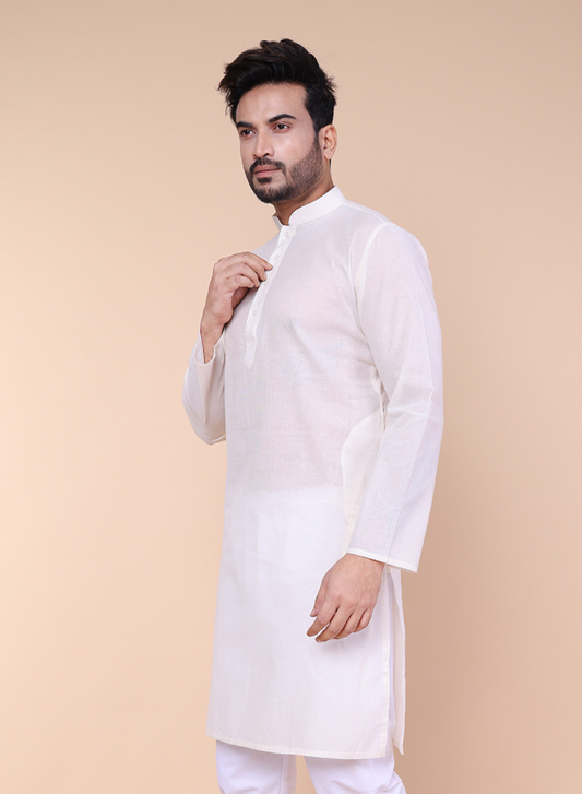 Men’s Creme Khadi Cotton Kurta