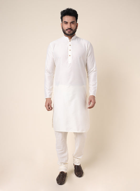 Men’s Cream Silk Kurta