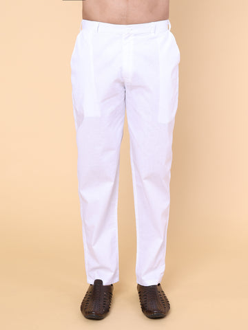 Men’s White Silk Pant