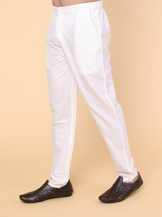 Men’s Cream Silk Pant