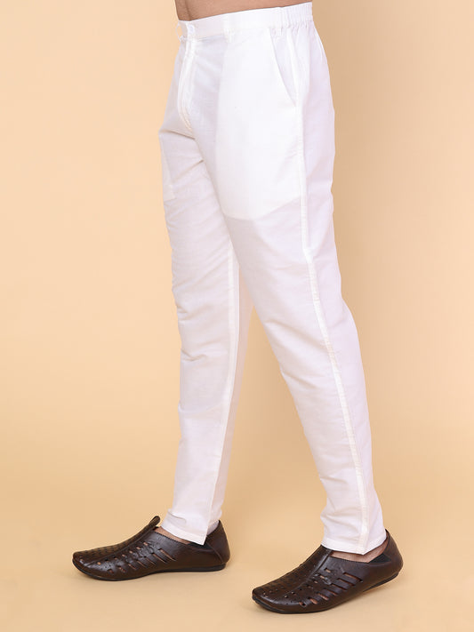 Men’s Pure White Silk Pant