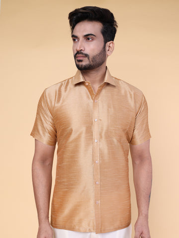 Men’s Rose Gold Silk Blend Shirt