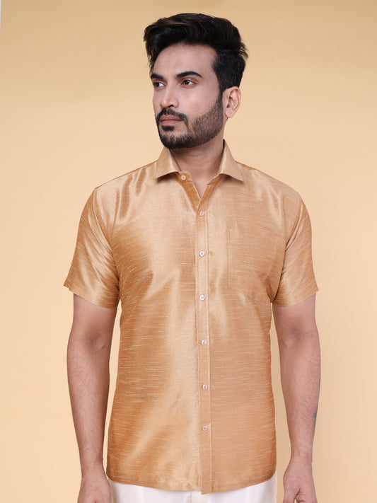 Men’s Rose Gold Silk Blend Shirt